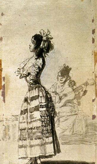 Francisco de goya y Lucientes Girl Listening to a Guitar France oil painting art
